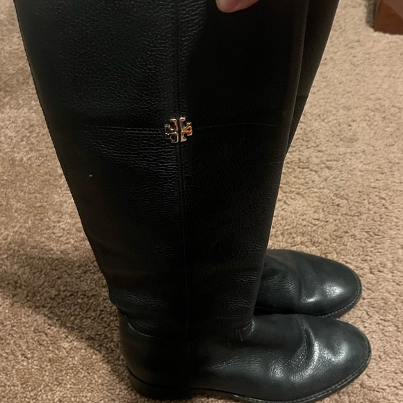 Tory Burch Black Riding Boots Sz 7.5 - Picture 4 of 8